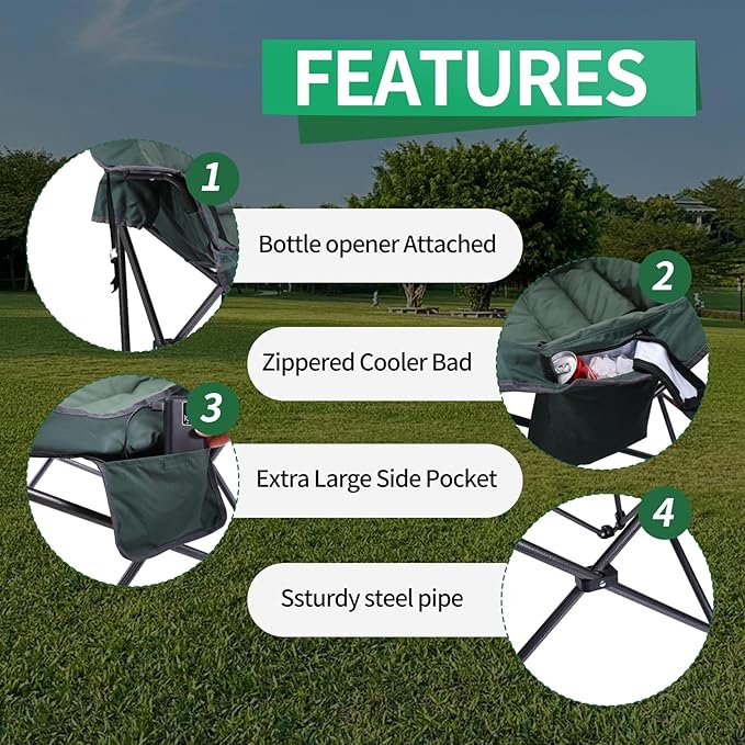 Heated Camping Chair, Heated Chair, Heated Camping Chairs for Adults, Oversized Camping Chair, XL Padded Chair with Cooler, Cupholder & Carry Bag, Heavy Duty for Outdoor Activities (2 Pack)