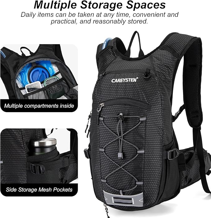 Hydration Backpack Cycling Backpack Women Running Backpack Water Backpack for Hiking Biking Backpack for Men Equipped with 2L Water Bag