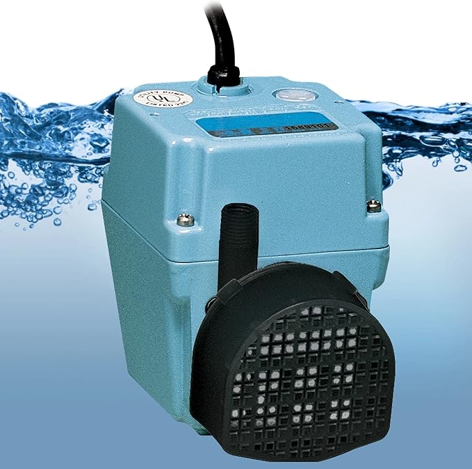 Little Giant 2E-38NT 115 Volt, 300 GPH, 1/40 HP, Manual, In-line/Submersible Small Oil-filled Aluminum Pump with 10-Ft. Cord, Blue, 502286