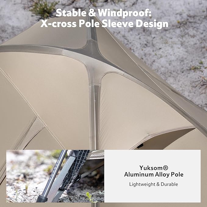 Naturehike Giling 1/2 Person Backpacking Tent 4 Season Lightweight Tent for Hiking & Bikepacking Easy Setup 3000mm Waterproof Ultralight CampingTents for Outdoor Cycling