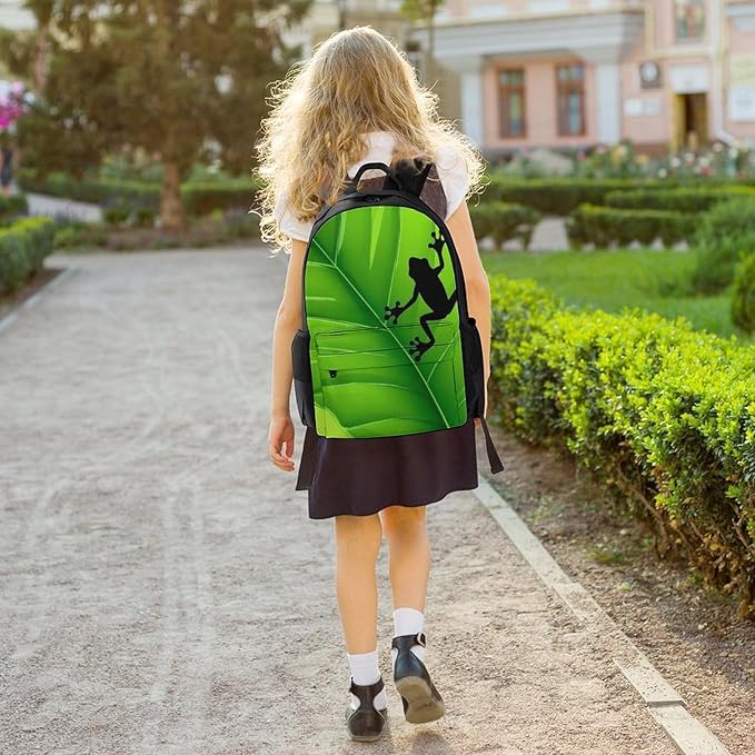 Rucksacks Lightweight Multipurpose Anti-Theft Green Leaf Frog Shoulder Bag Big Capacity Traveling Camping Backpack With Side Pockets