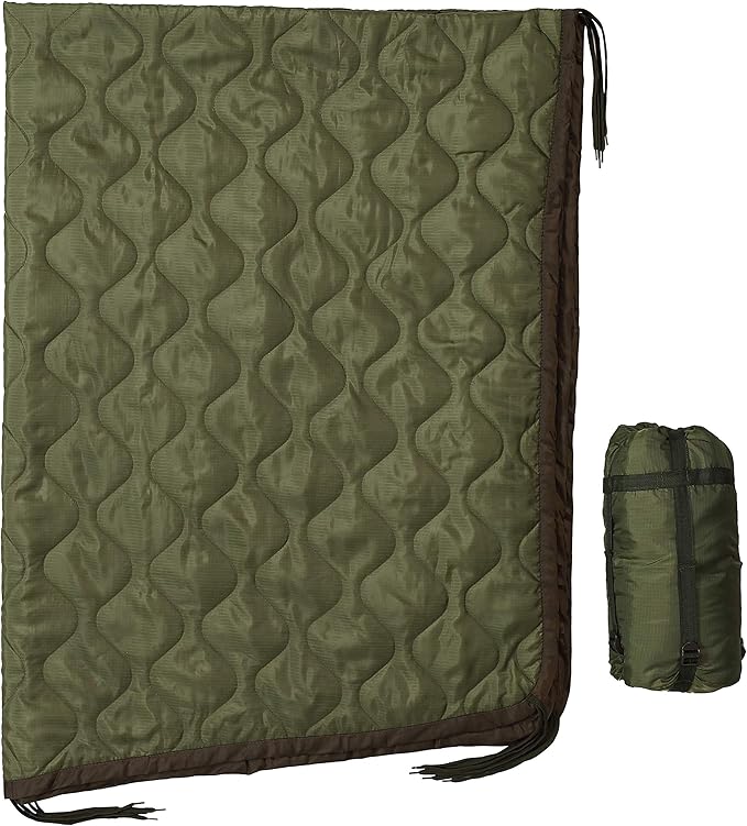 USGI Industries Military Woobie Blanket | Thermal Insulated Camping Blanket, Poncho Liner | Large, Portable, Insulation, Water-Resistant, for Hiking, Survival | Compression Carry Bag