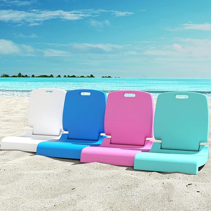 GYMAX 2 Pack Foldable Poolside Chairs for Edge of Pool, Portable Pool Chair with Handle, Drainage Hole, Lightweight Folding Flip Seat for Beaches, Camping, Fishing, Tailgating, Lawn (Bright Pink,2)