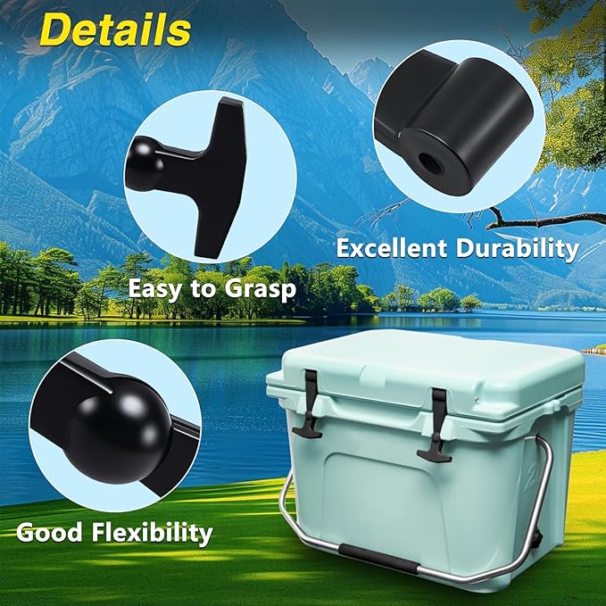 2 Pack Lid Latches Replacements Hard Cooler Handle Grips