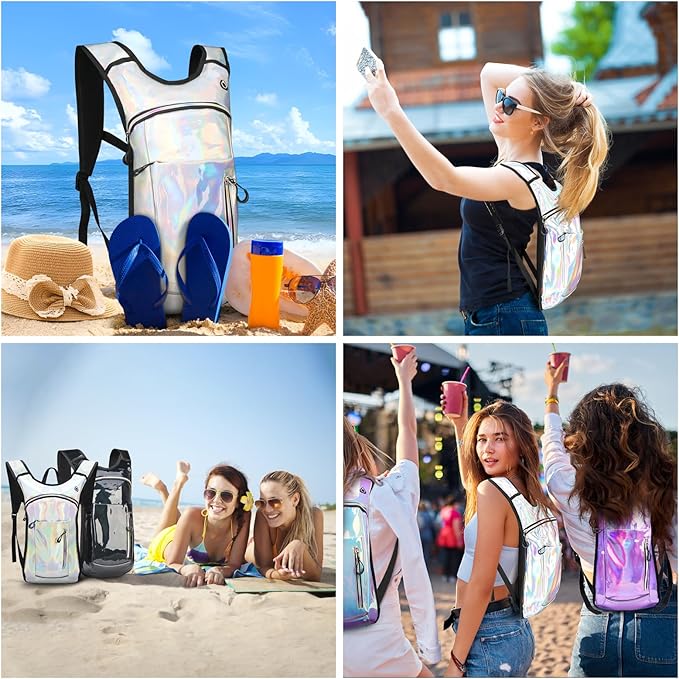 Hydration Backpack,Water Backpack with 2L Water Bladder,Festival Essential-Rave Hydration Pack,Lightweight Insulation Hydropack for Outdoor,Hiking,Running,Biking,Music Festival for Men Women