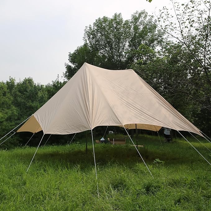 WINTENT Waterproof Top Tarp with Stove Jack for 3M 4M 5M 6M 7M Cotton Canvas Bell Tent Glamping Yurt Tent for Camping