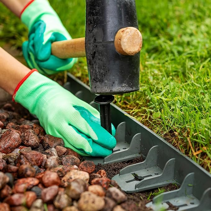 uxcell 35Pcs Metal Landscape Edging Stakes, 7 Inch Galvanized Artificial Turf Stakes Spiral Anchoring Spikes for Outdoor Tent Construction Weed Barriers, Silver