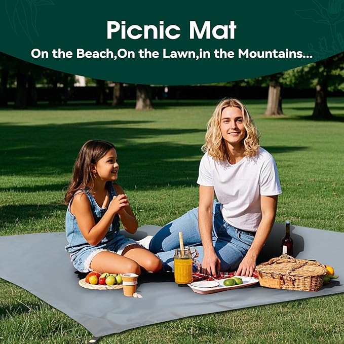 Tent Footprint - Waterproof Camping Tarp, 4 Person Tent Floor Saver, PU 3000mm Small Tarp for Hiking, Backpacking, Hammock, Beach, Picnic and Other Outdoor Activities