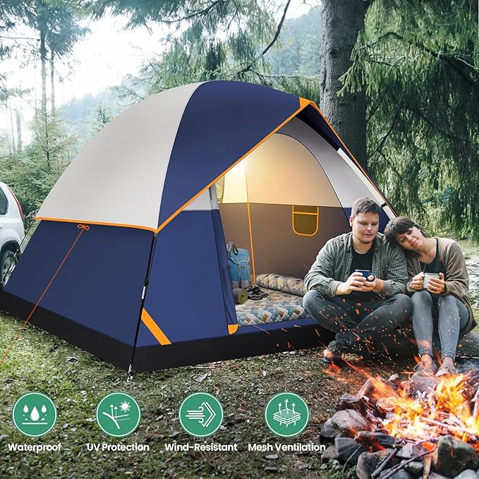 COBIZI 4-6-8-10 Person Camping Tent, Spacious Family Tents for Camping Ideal, Hiking, 3500mm Waterproof Double-Layer Windproof Tent for Hiking & Backpacking