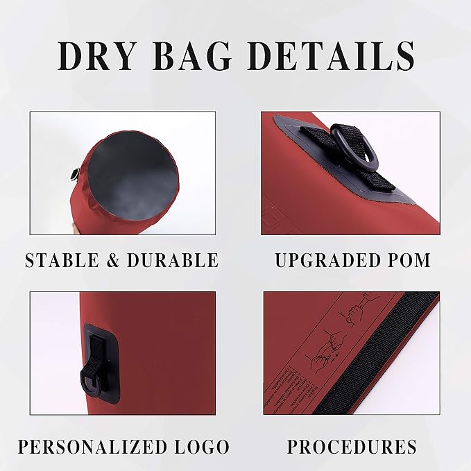 IDRYBAG Dry Bag for Kayaking Waterproof 2L/5L/10L/15L/20L, Small Dry Sack Waterproof Bag for Boating