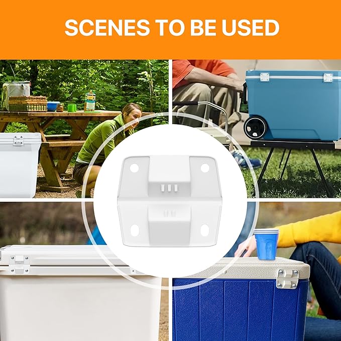 Replacement Cooler Hinges,Cooler Plastic Hinges kit Compatible with Coleman Coolers,Cooler Hinges Replacement Parts:4 Plastic Hinges,16 Mounting Screws