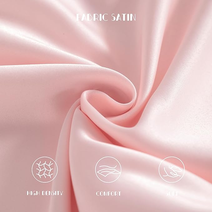 NTBAY Zippered Silk Satin Toddler Pillowcases - 2 Pack Hidden Zipper 13x18 Pillowcases - Luxury and Silky Baby Travel Pillow Covers, Pink