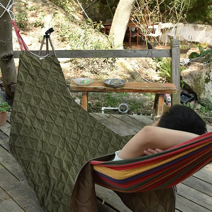 LOOGU Camo Blanket Waterproof Insulation Poncho Liner for Outdoor Camping, Hiking, Hunting, Survival, Backpacking, Picnicking