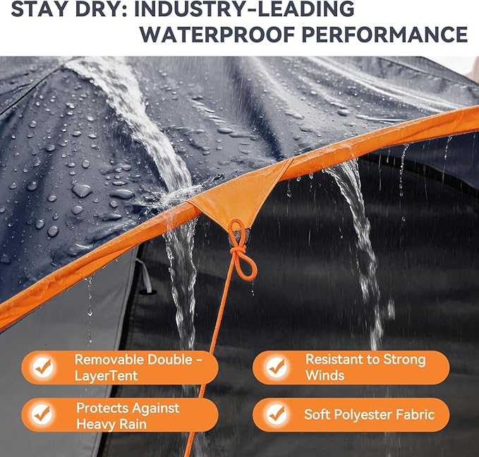 COBIZI 4-6-8-10 Person Camping Tent, Spacious Family Tents for Camping Ideal, Hiking, 3500mm Waterproof Double-Layer Windproof Tent for Hiking & Backpacking