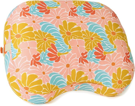 Ballast Beach Pillow – Comfy, Durable & Compact, Stays Put on Windy Beaches with Patented Sand Pouch, Inflatable Pillow for Beaches, Pools, Camping, Festivals and Travel (Retro Floral)