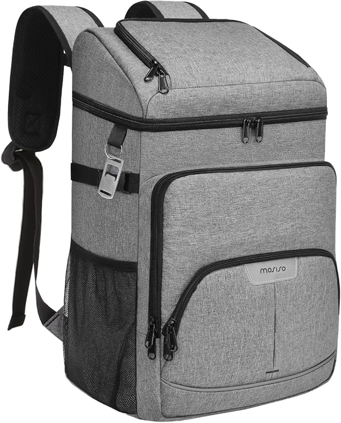 MOSISO Cooler Backpack, 40 Cans Large Capacity Leakproof Insulated Soft Backpack Cooler, Portable Lightweight Beach Cooler Bag for Men Women, Waterproof Lunch Bag for Picnics Camping Hiking