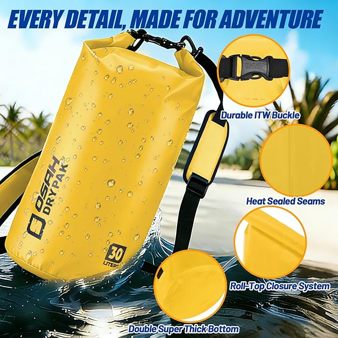 Waterproof Dry Bag, 5L/10L/20L/30L/40L Roll Top Lightweight Storage Backpack with Phone Case for Women & Men, Floating Waterproof Sack for Travel, Swimming, Kayaking, Paddle Board, Camping & Beach
