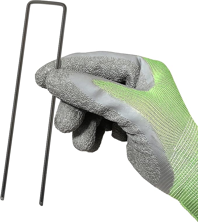 GardenMate Pack of 250 Multi-Purpose 150mm U-Shaped Fixing Pegs - Ideal for Securing Weeds, Landscape Fabric, Netting - Made of 2.9mm Thick Carbon Steel Wire