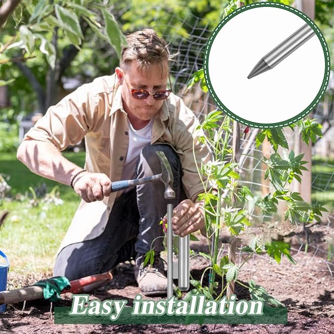 fallingstar 4 Pcs 23 Inch Flag Spike Heavy Duty Heavy Duty Ground Spike Flag Pole Ground Stake for Swooper Metal Flag Pole Stakes for Feather Flutter Banner Pole (Silver)