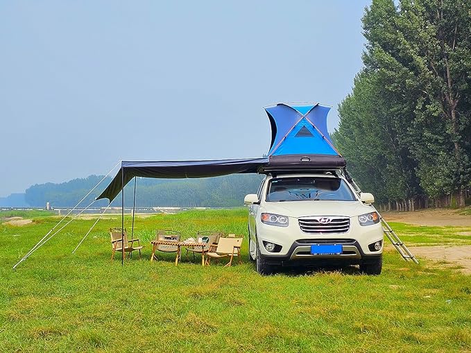 UNISTRENGH 2 Person Inflatable Car Rooftop Tent Easy Set-up Large Outdoor Glamping Camping Tent for SUV,Truck and Universal Auto Self-Driving Touring
