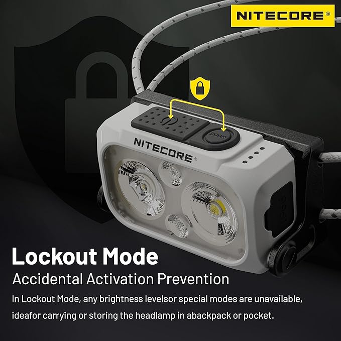 Nitecore NU21 360 Lumen Ultra Lightweight Outdoor Headlamp Dual Beam USB-C Rechargeable Headlight Tag (Black)