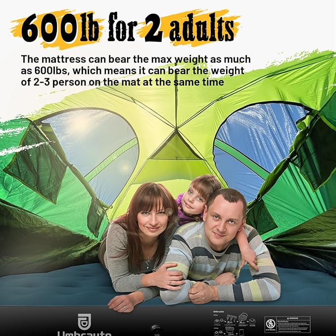 Umbrauto Inflatable Truck Air Mattress for 5.5-5.8ft Full Size Short Bed, Camping Pickup Tent for Outdoor Travel - Slate