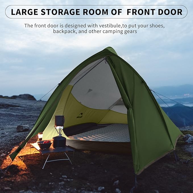 Naturehike Cloud Up 1 Person Tent, Lightweight Backpacking Tents for One Man, Waterproof Ultralight One Person Tent for Camping Hiking Backpacking