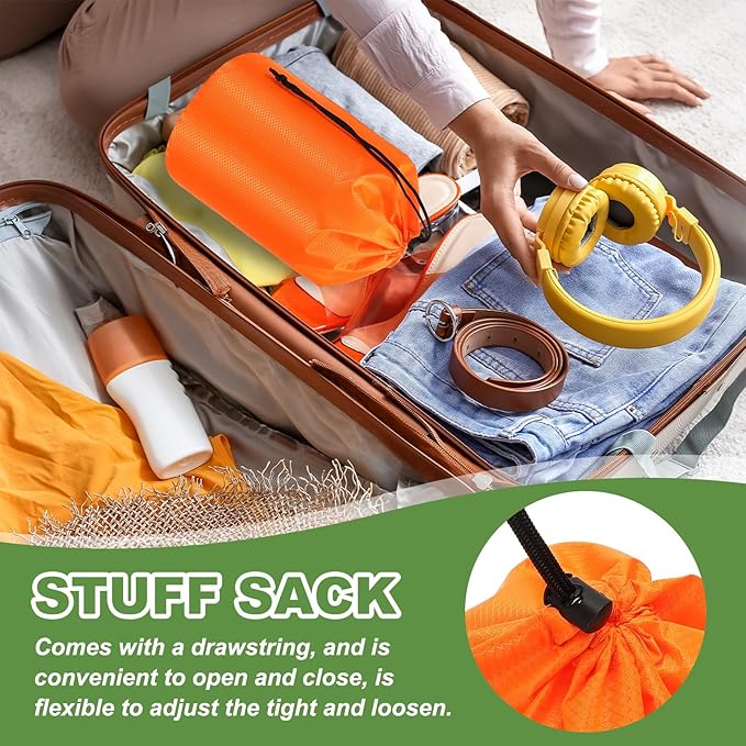 PATIKIL Stuff Sack, Waterproof Outdoor Storage Sack Portable Drawstring Dust Flap Bags Lightweight Sleeping Bag for Camping Hiking Backpacking
