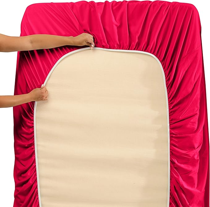 Clara Clark King Sheets, 6 Piece Set - Hotel Luxury Sheets for King Size Bed, Super Soft Bedding Set, King Size, Hot Pink
