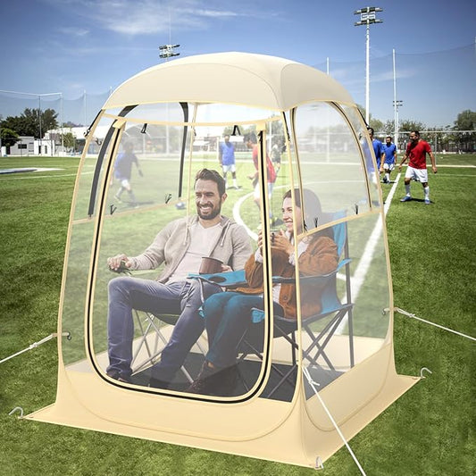 Goplus Sports Tent, Instant Pop up Weatherproof Shelter, Portable & Foldable Outdoor Clear View Bubble Tent w/Carrying Bag, Floor Mat, Watch Sports Events Camping