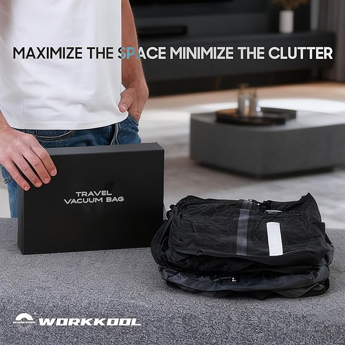 41L Vacuum Packing Cubes for Travel with Pump,Waterproof Travel compression bags for Suitcase, Luggage, Backpack with Manual Air Pump (Grey,Large Volume 41L,2-PACK)