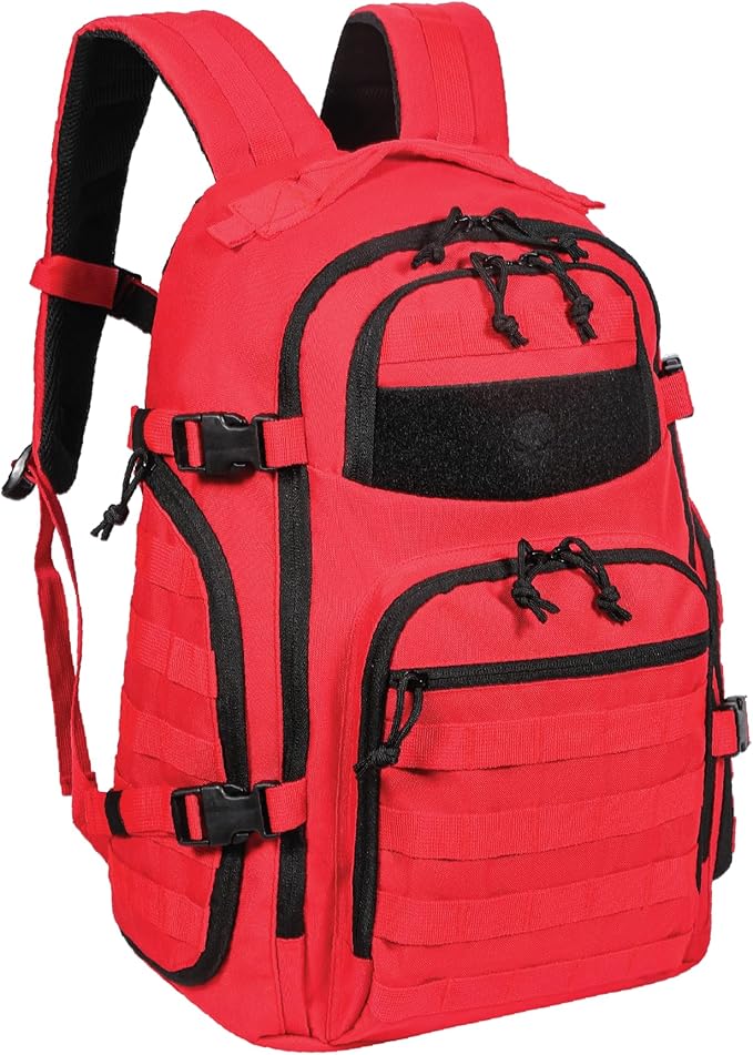 TRAILKICKER Military Tactical Backpack for Men, 35L Tactical Laptop Backpack, Tactical Bag Bug Out Bag, Army 3 Days Assault Pack - Red