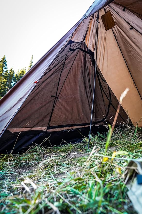 VIAM Outdoors | Floorless Shelters with Stove Jack | Lightweight Ultralight Backpacking Hiking Camping Hunting Fishing Shelter | with Guy Lines & Stakes