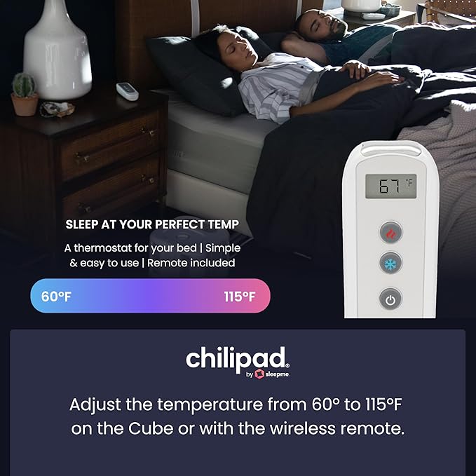 Chilipad Cube Bed Cooling System - Cooling & Heating Mattress Topper, Dual Zone Bed Temperature, Cool Sleep Enhancement, Temp Range of 60-115°F, WE Cal King Bedsize (72" W x 84" L), Model: CP516