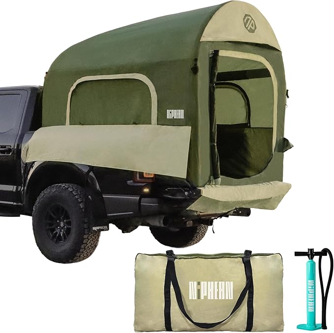 Niphean Truck Bed Tent for Camping 5.5ft-8ft for 2+1 People, 2 Mins Fast Setup Inflatable Pickup Truck Tent, PU 3000mm Waterproof & High-Strength Windproof, Spacious Interior for Multi-Landscape