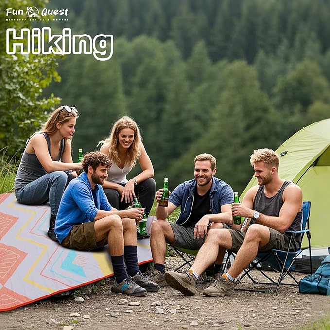 Picnic Blanket Waterproof – Large Sandproof Beach Blanket & Beach Mat, Foldable Machine Washable Outdoor Lawn Blanket, Stadium Blanket & Outside Blankets for Grass, Camping, Park, Travel