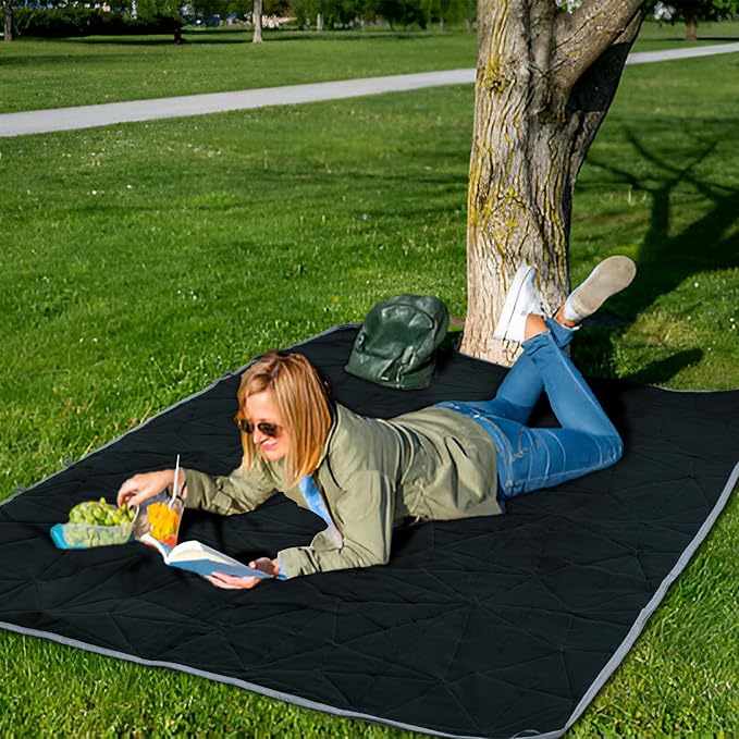Outdoor Waterproof Blanket, Foldable Fleece Stadium Blanket for Outdoor Sports Event, Camping, Car, Pet, Picnics - Windproof, Wearable, Machine Washable 80" x 58" (Smoky Gray,Hooded)