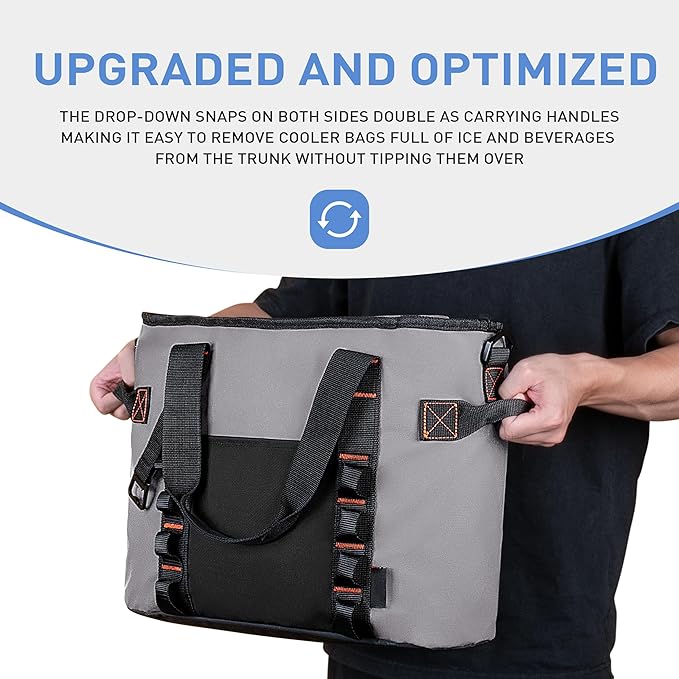 20 Cans Insulated Cooler Bag, Collapsible Leakproof Outdoor Portable Cooler with Zippered, Reusable Portable Grocery Cooler Bags for Travel, Picnic, Camping, Kayaking