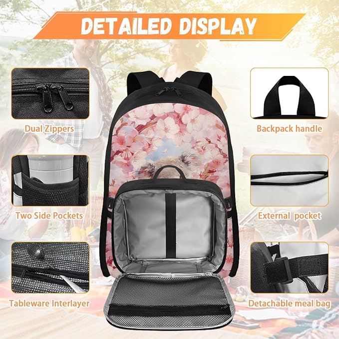 HUGS IDEA Koala Backpacks for Girls 6-8 Cute School Bookbag with Lunchbox Kawaii Backpack for Elementary School Lightweight School Bag for Students Study Rucksack