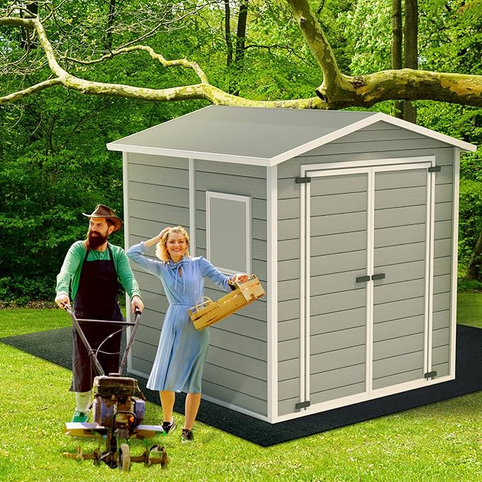 Haull Shed Floor Mat 9.8 x 12 ft Outdoor Waterproof Nonslip Durable Storage Sheds Protector Rug for Carport Patio Garage Garden Spring Summer Outdoor, Storage Shed Not Included