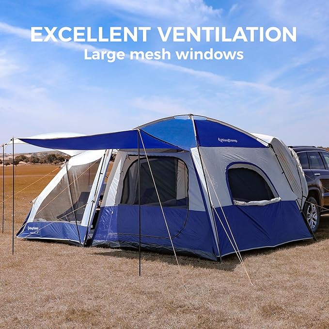 KingCamp SUV Tent, Instant 6-8 Person Waterproof & Windproof Tailgate Car Camping Tent with Movie Screen for Family Camping & Outdoor Adventures