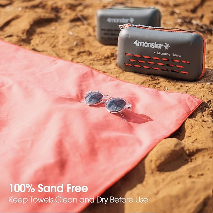 4Monster Camping Towels Super Absorbent, Fast Drying Microfiber Travel Towel, Quick Dry Ultra Soft Compact Gym Towel for Swimming Beach Hiking Yoga Travel Sports Backpack (59.00" x 30.00", Purple)