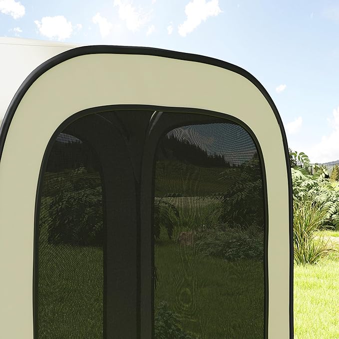 Outsunny 11 x 11ft Pop Up Screen Tent, Portable Camping Gazebo Canopy Screen House with UPF50+ Oxford Cloth and Carry Bag for Patio, Backyard, Deck and Outdoor Activities