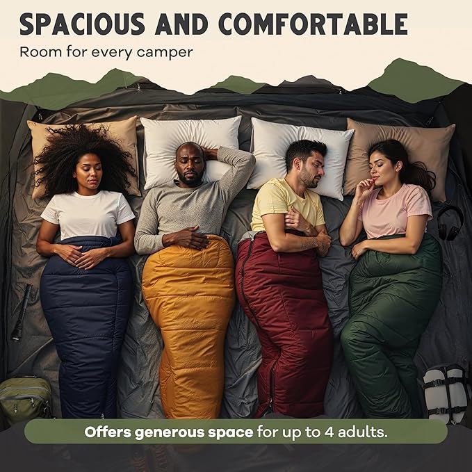CloudCamp Inflatable Tents for Camping- 6 People Waterproof Oxford Fabric(210D), Quick Setup Air Tent with Manual & Battery Pump, UV Protection, 4-Season Inflatable Tent