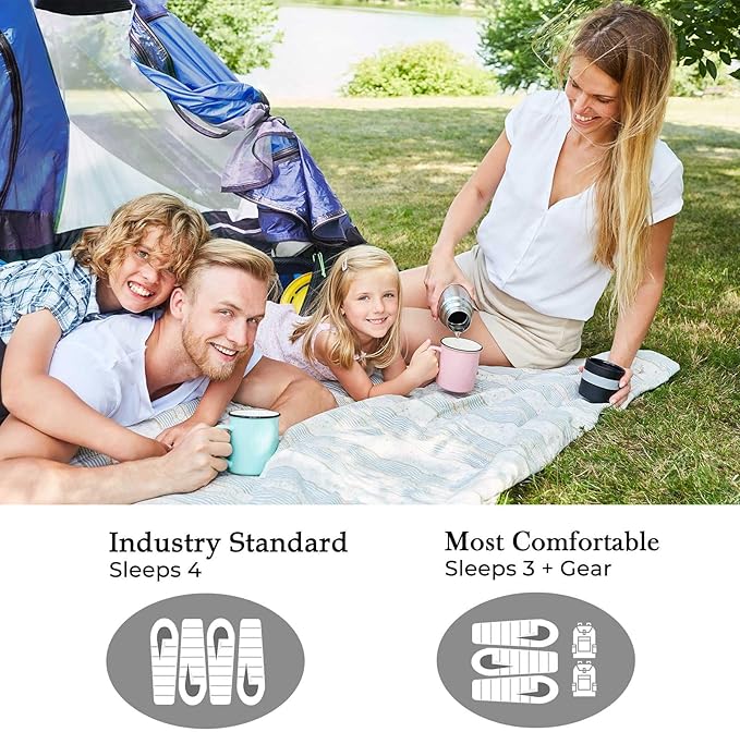 4 Person Easy Pop Up Tent, Waterproof, Automatic Setup,2 Doors-Instant Family Tents for Camping, Hiking & Traveling