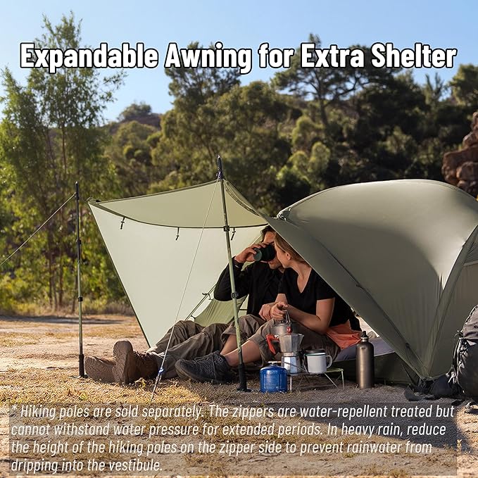 Naturehike Mongar Pro/Base Camping Tent, 1-3 Person Ultralight Backpacking Tent, PU3000mm, 20D Nylon 4 Season Waterproof, Mongar 2 Person UL Hiking Tent for Bike, Travel, Camp