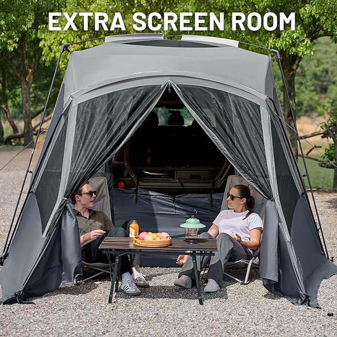 TIMBER RIDGE 5-9 Person SUV Tent with Screen Porch and Awning for Family Camping, Weather Resistant and Portable Van or Car Tent, Includes Rainfly and Storage Bag, 13' W X 10' L X 7.1' H