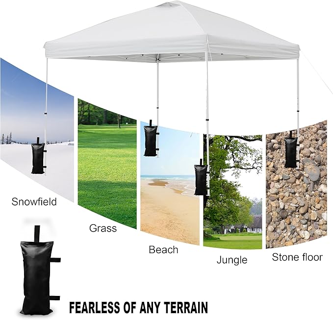 16 Pack SANWAY 448 LBS Sand Bags for Canopy (Unfilled)-Portable and Durable to Secure Tents, Canopies, and Umbrellas (Black)