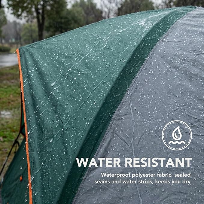 OLIXIS Camping Tent 2/4 Person, Waterproof Windproof Dome Tent with Multi-Directional Ventilation, Quick 5 Min Setup for Family Outdoor, Backpacking, Hiking
