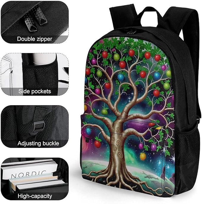 Rucksacks Lightweight Multipurpose Anti-Theft Mystery Tree Of Life Fantasy Magic Art Shoulder Bag Large Capacity Business Computer Bag With Smooth Zippers